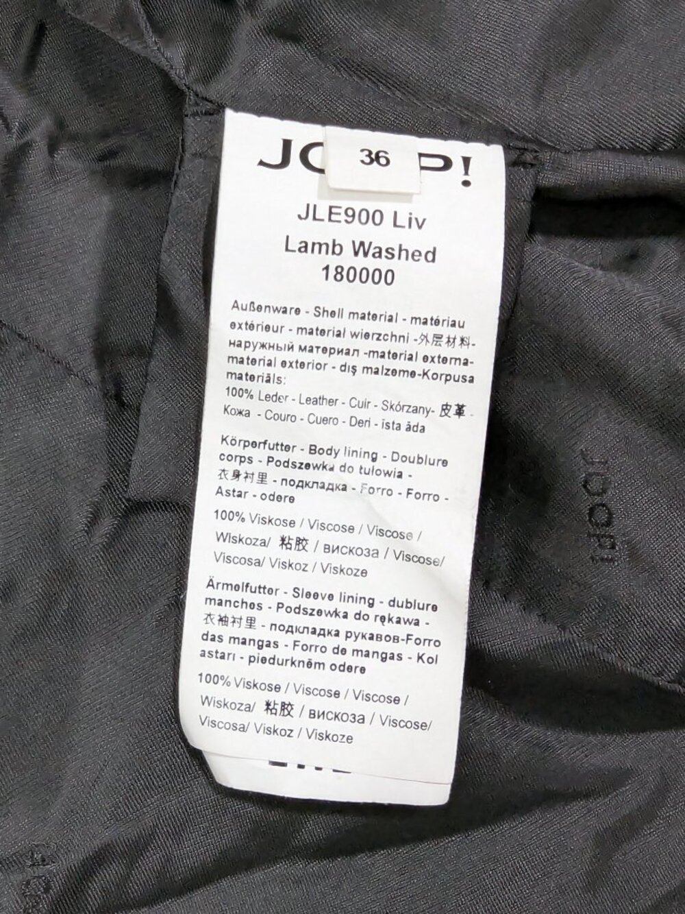Joop! Women's Black Leather Jacket Biker style - Picture 11 of 15